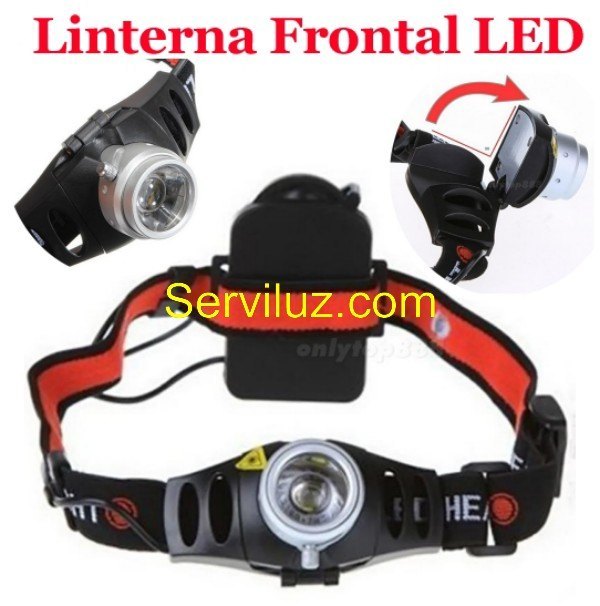 Linterna Frontal LED para cabeza o casco con zoom 500Lm - Haga click en la imagen para cerrar